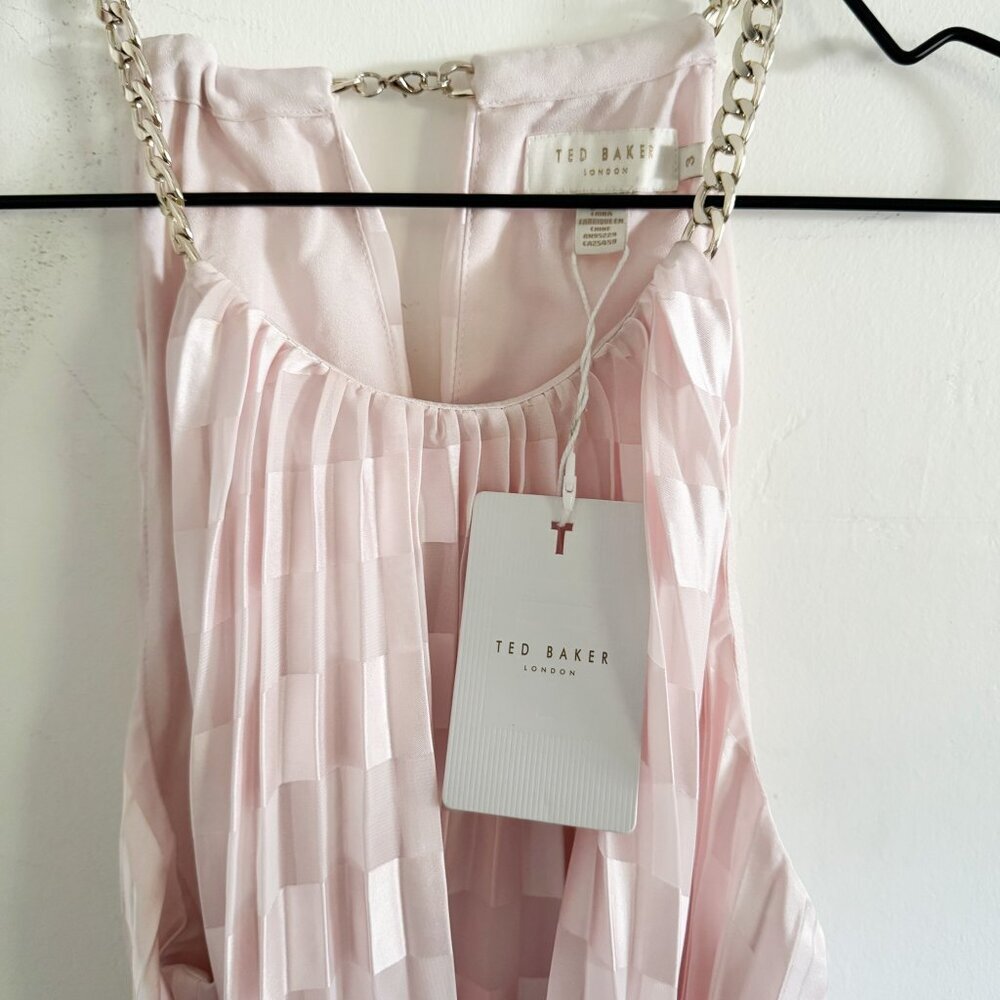 NWT Ted Baker Pink Sasski Pleated Maxi Dress 3/L - Picture 6 of 10